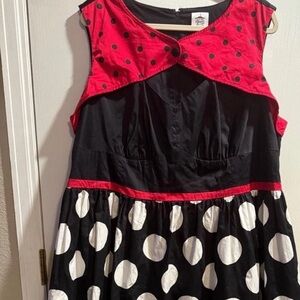 Disney Minnie Mouse Polka Dot Dress By The Dress Shop 3XL Pockets Cotton